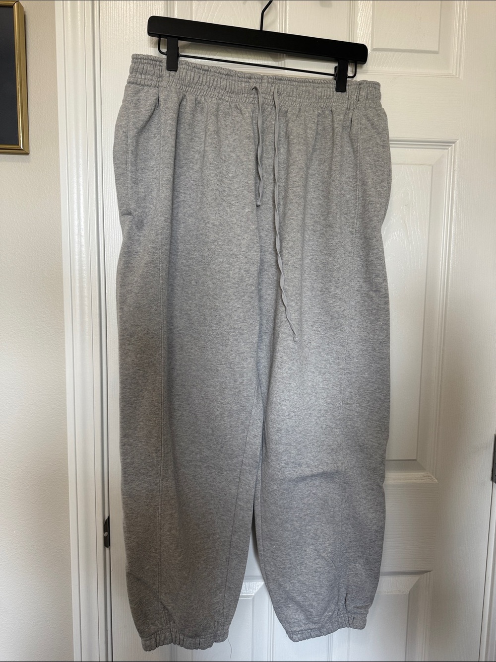 Anthropologie Daily Practice Grey Sparkle Drawstring Sweatpants Sz Lg